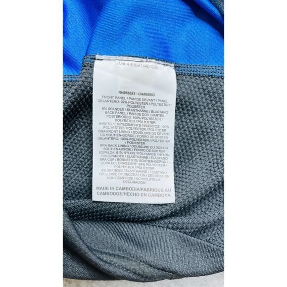 Nike Ladies Dri-Fit Stripe Racerback Tank Blue and Back Size Small Built in Bra - Picture 7 of 9